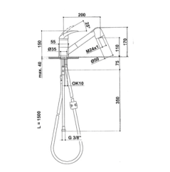 Baterie dřezová stojánková s vytahovací sprchou, chrom