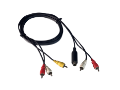 Kabel 3x CINCH - 2x CINCH + S-video (1,5m)