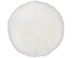 Podsedák ovčí kůže umělá Ø35 cm bílá