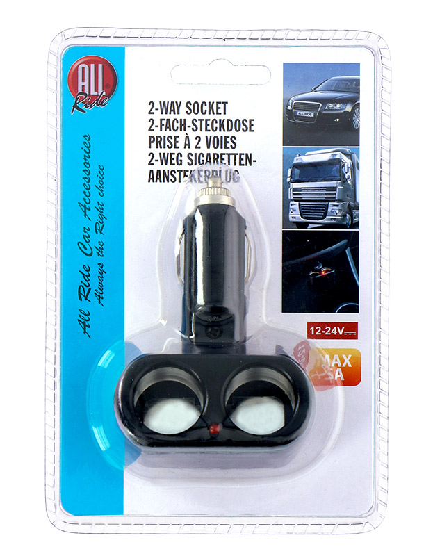 ALLRIDE Zásuvka zapalovače dvojitá 12/24 V ALLRIDE Zásuvka zapalovače dvojitá 12/24 V
