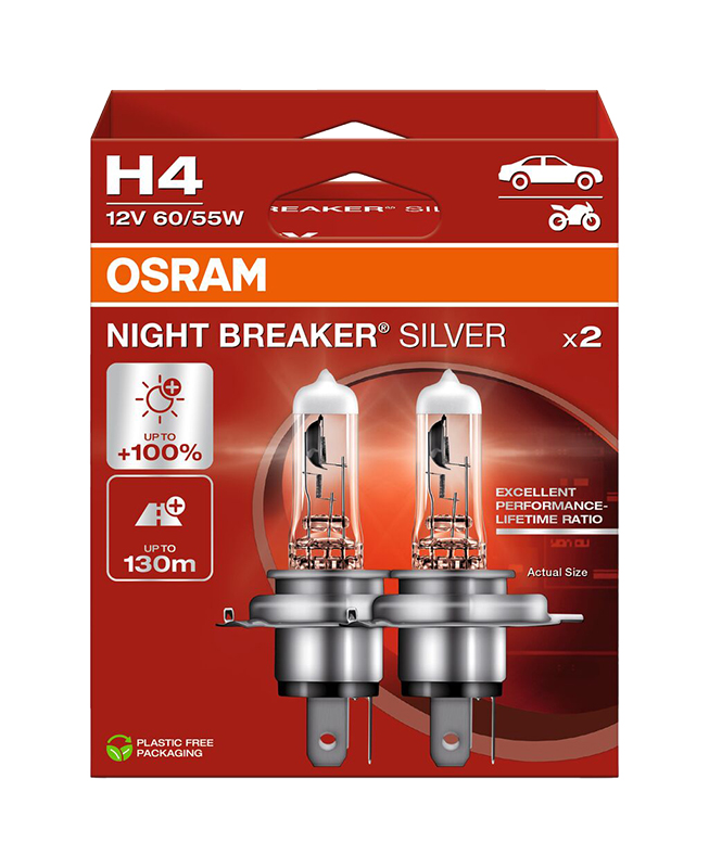 OSRAM NB Silver NG H4 12V 64193NBS-Duobox NEW