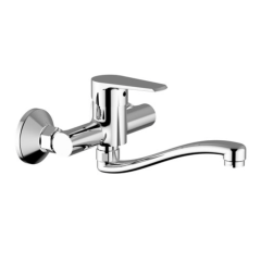 Baterie dřezová nástěnná, ploché S-ústí 180 mm (rozteč 150 mm), chrom