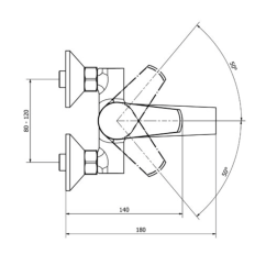 Baterie vanová nástěnná bez příslušenství, rozteč 100 mm, chrom