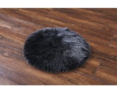 Podsedák ovčí kůže umělá Ø35 cm černá